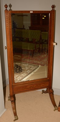 Lot 699 - An Edwardian cheval mirror