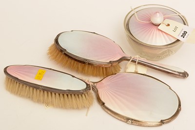 Lot 200 - Four piece silver dressing table set