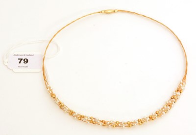 Lot 79 - Cultured pearl and 9ct gold necklace
