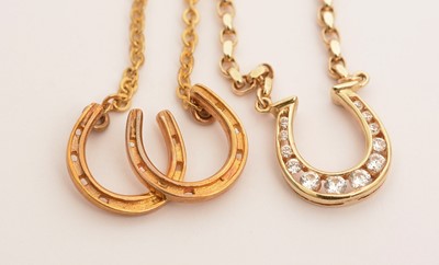 Lot 109 - Two horseshoe pattern necklaces