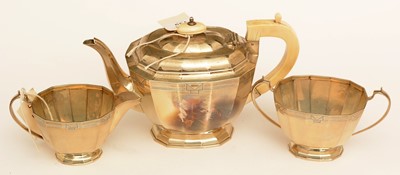 Lot 139 - Three piece silver tea service