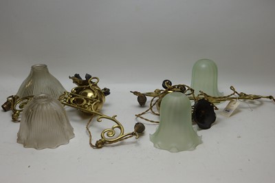 Lot 448 - Brass lights
