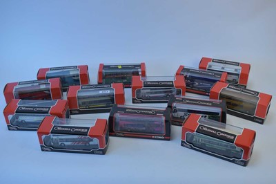 Lot 1123 - Thirteen 1:76 scale Corgi The Original Omnibus Company limited edition die cast bus models, boxed.