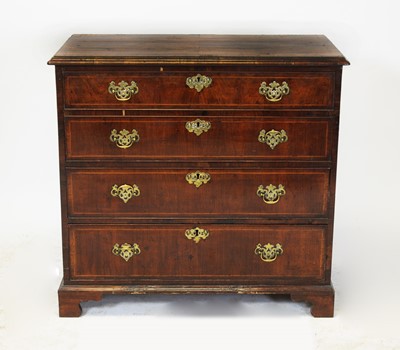 Lot 421 - George III walnut chest of drawers