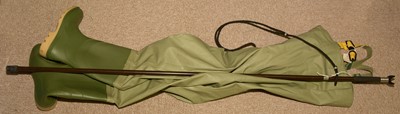 Lot 712 - A pair of Waders; and a wading stick.