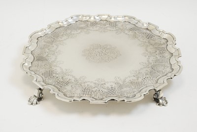 Lot 200 - George II silver salver, by William Beilby and Jonathan Bainbridge