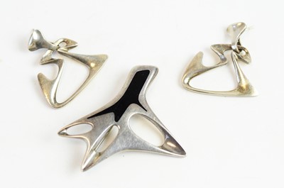 Lot 7 - Georg Jensen brooch and earrings