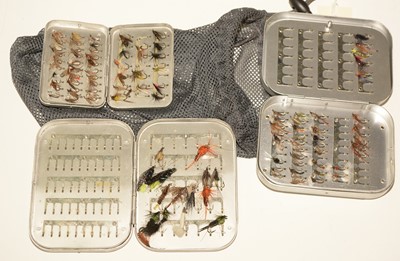 Lot 720 - Three Wheatley Silmalloy fly boxes and contents.