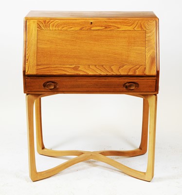 Lot 89 - Ercol - A mid Century blonde elm and beech bureau