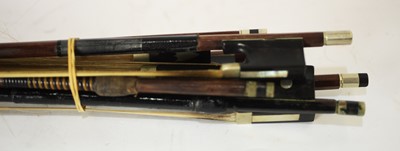 Lot 725 - Violin and bows cased