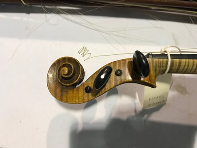 Lot 725 - Violin and bows cased