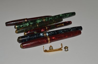 Lot 672 - Six Conway Stewart fountain pens