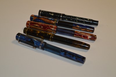 Lot 663 - Four Platignum fountain pens and another