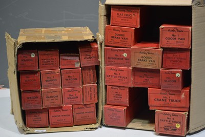 Lot 1219 - Hornby 0 gauge tinplate freight wagons.