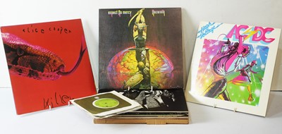Lot 922 - ACDC, Nazareth and Alice Cooper LPs and singles