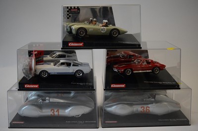Lot 495 - Five cased Carrera slot cars
