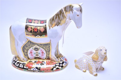 Lot 177 - Royal Crown Derby paperweight; and a Herend Spaniel