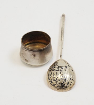 Lot 179 - Russian silver spoon and table salt