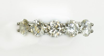Lot 70 - Five stone diamond ring
