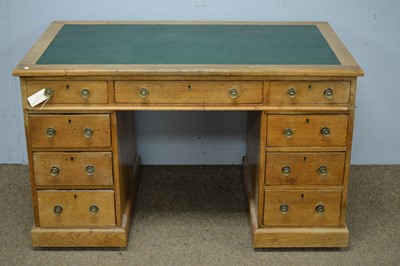 Lot 69 - Oak pedestal desk.