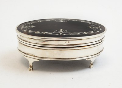 Lot 115 - George V silver and tortoiseshell jewellery box