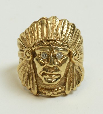 Lot 70 - Indian Chief pattern ring