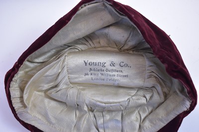 Lot 633 - Colin Veitch: two England Football Caps; and an England jersey badge.