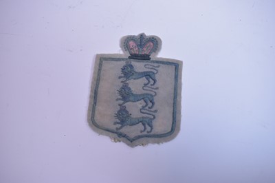 Lot 633 - Colin Veitch: two England Football Caps; and an England jersey badge.