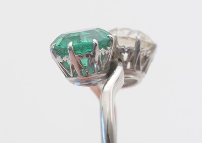 Lot 8 - A Colombian emerald and diamond ring