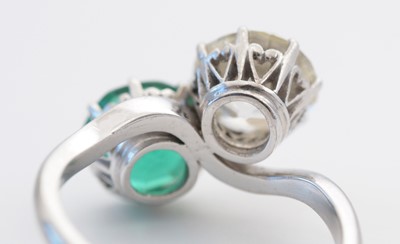 Lot 8 - A Colombian emerald and diamond ring