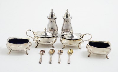 Lot 109 - Silver condiment set, by Robert Pringle