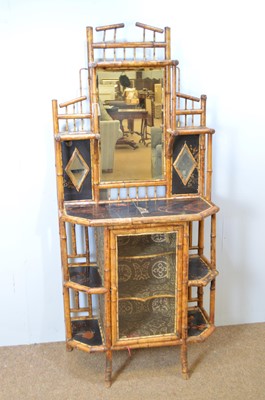 Lot 443 - Victorian bamboo mirror-back chiffonier.