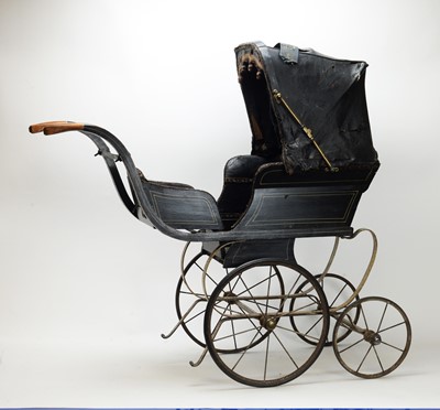 Lot 1101 - A late Victorian coach built dolls pram.