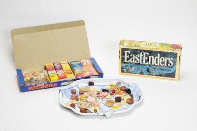 Lot 940 - Barratt, England: toy sweet shop in box, East Enders market stall, dolls and accessories.