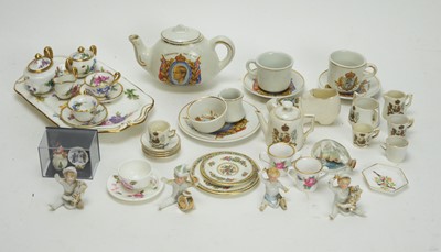 Lot 1004 - Miniature tea-for-two 1937 Coronation set; and miniature doll's tea china.
