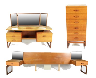 Lot 122 - G Plan - Mid Century 'Quadrille' pattern bedroom suite