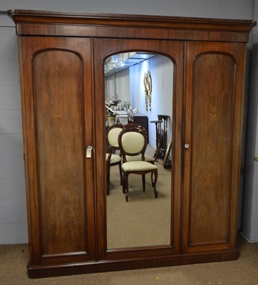 Lot 560 - A Victorian mahogany wardrobe.
