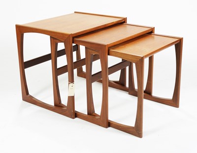 Lot 103 - G Plan - mid Century teak nest of  'Quadrille' pattern tables
