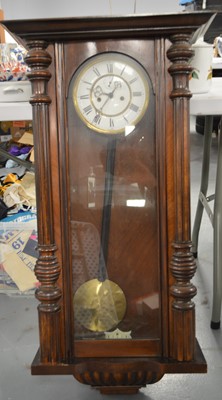 Lot 589 - An early 20th C Vienna wall clock.