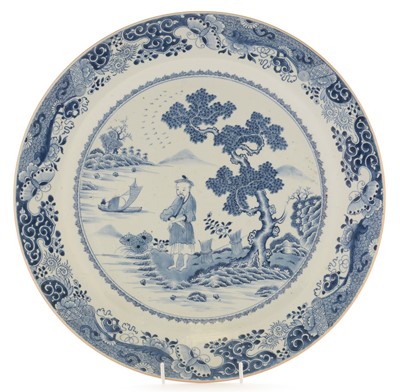 Lot 430 - A Chinese blue and white charger Qianlong