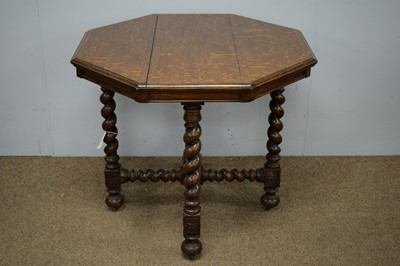 Lot 98 - Late Victorian octagonal oak centre table.