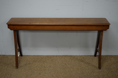 Lot 97 - Late 19th C mahogany bench.
