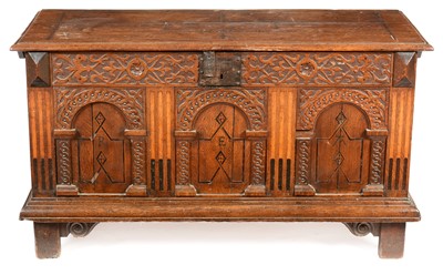 Lot 846 - 18th Century oak coffer