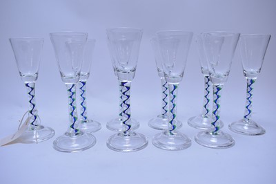 Lot 230 - Eight 18th C style wine glasses.