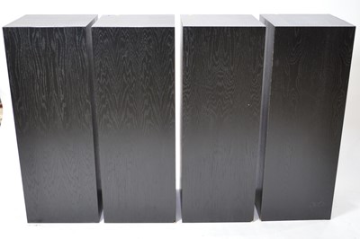 Lot 47 - Four ebonised oak veneered pedestals.
