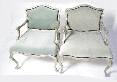Lot 56 - A pair of designer French style armchairs.