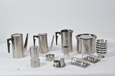 Lot 27 - Arne Jacobsen for Stelton: eleven pieces of 'Cylinda-line' tableware; and six dessert dishes.