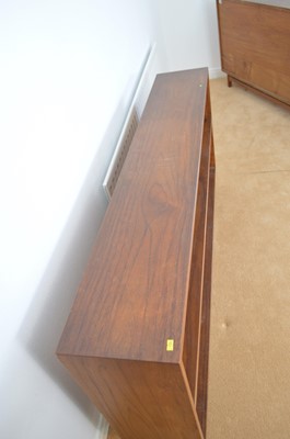 Lot 133 - A pair of mid Century teak open bookcases.
