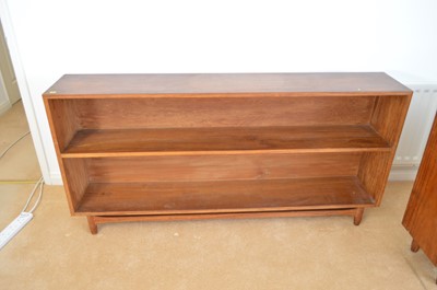 Lot 133 - A pair of mid Century teak open bookcases.