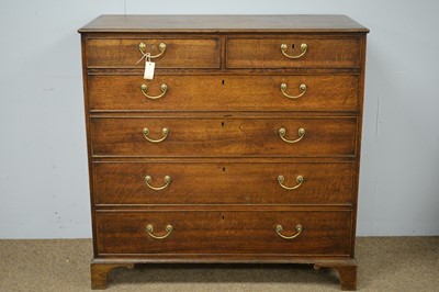 Lot 78 - George III oak and mahogany chest.